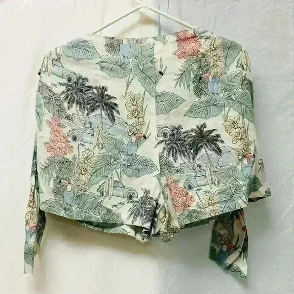 C&C California Faux Wrap High Waisted Linen Shorts Women’s Size 8 - Picture 7 of 10